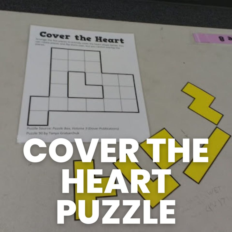 Math Valentine Square Puzzle Math = Love