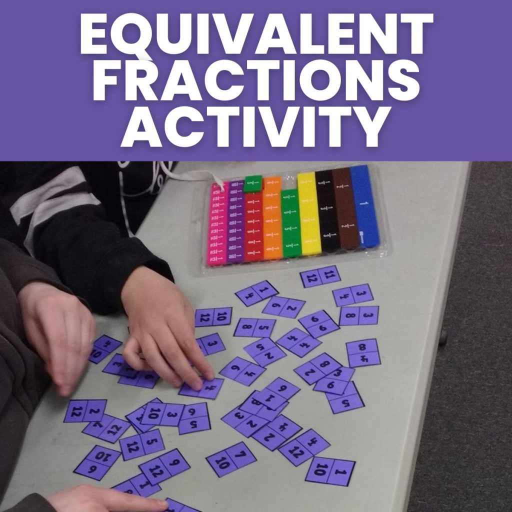 equivalent fractions card sort activity 