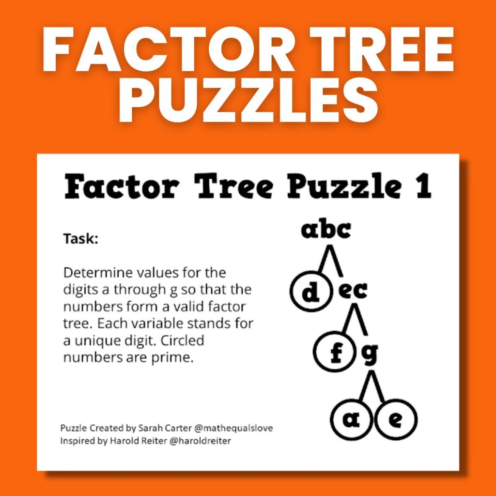 factor tree puzzles 