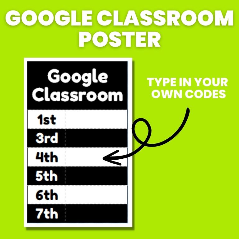 google classroom codes poster