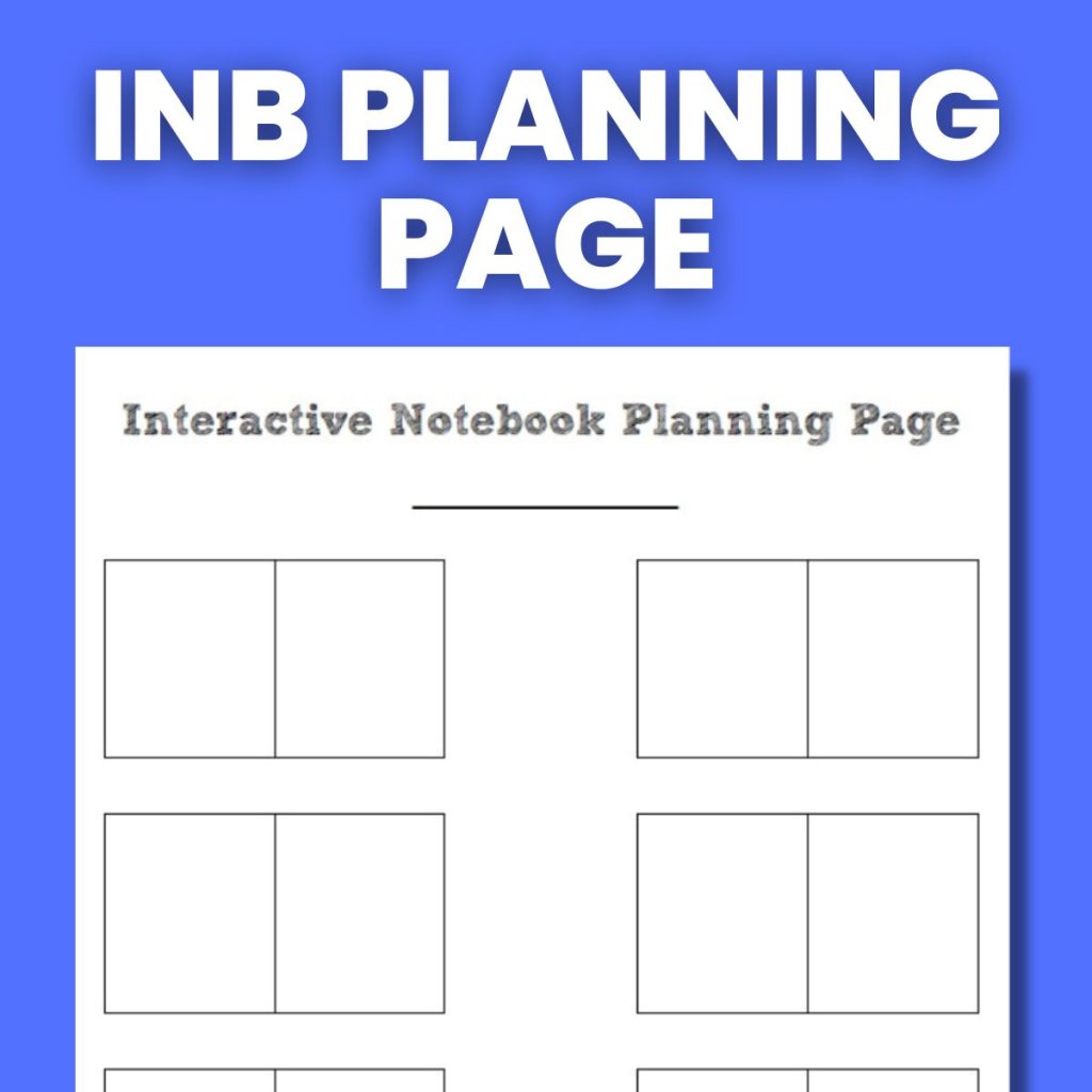 interactive notebook planning page