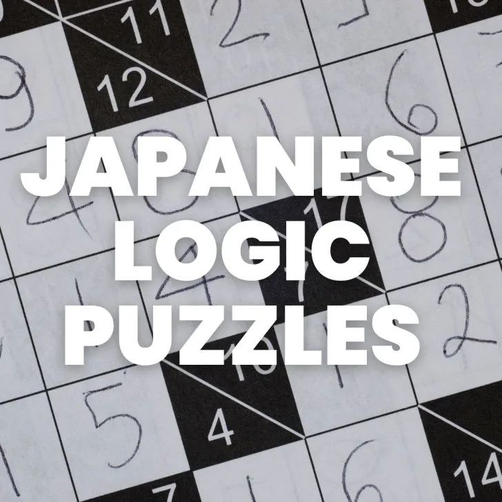 photograph of logic puzzle with text "japanese logic puzzles" 