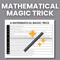 mathematical magic trick with clipart of magic wand 