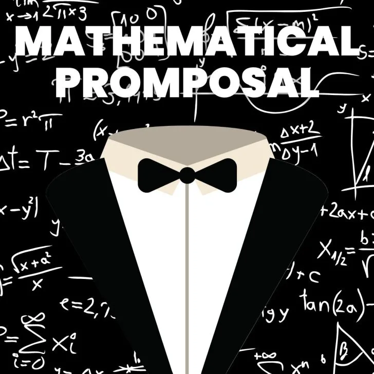 drawing of tuxedo with text "mathematical promposal" 