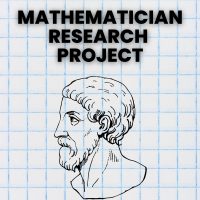 pencil drawing of mathematician with text 
