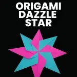 origami dazzle star in pink and blue. 
