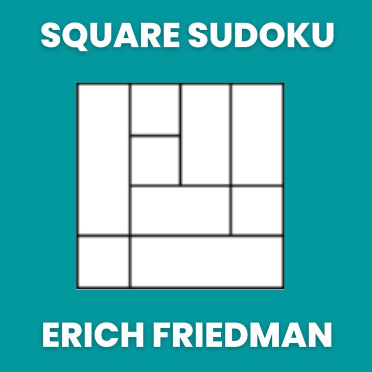 square sudoku puzzle by erich friedman