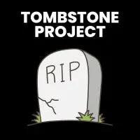 clipart of tombstone with letters RIP and text 