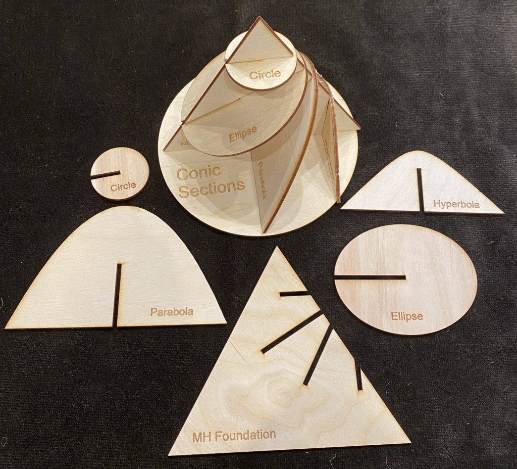 wooden conic section model from Math Happens Foundation. 