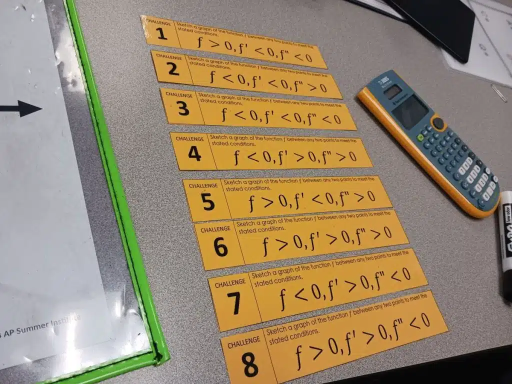 calculus graph sketching activity connecting f, f', and f"