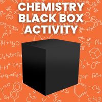 drawing of black box in front of chemistry formula background with text 