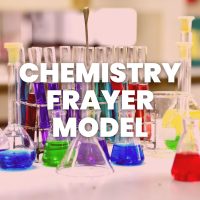 photograph of colorful chemistry flasks with text 