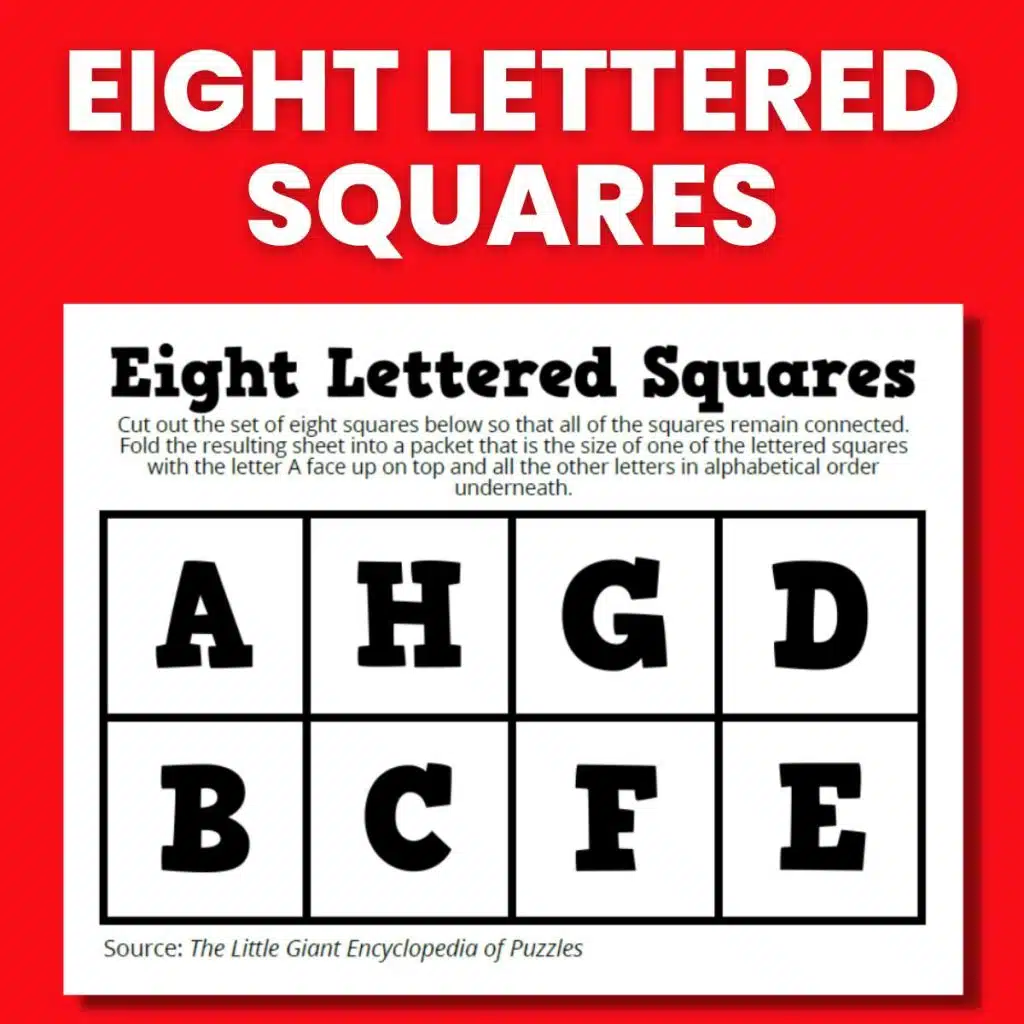 eight lettered squares puzzle