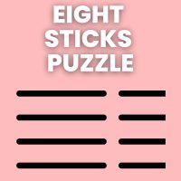 eight sticks puzzle with drawing of eight sticks 