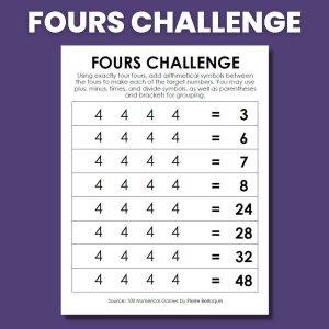 screenshot of fours challenge