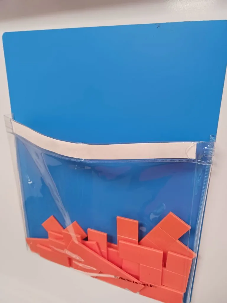 plastic pentominoes in charles leonard magnetic pocket pouch 
