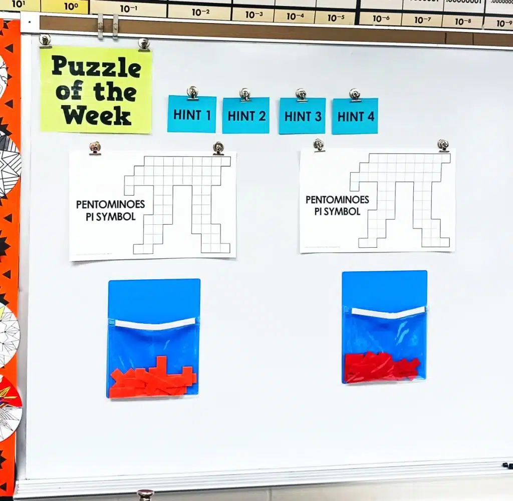 pentominoes pi symbol puzzle for pi day activity 