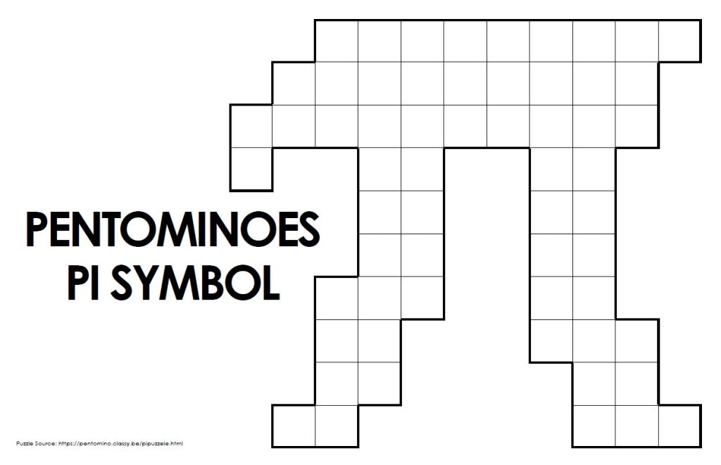 pentominoes pi symbol puzzle screenshot. 