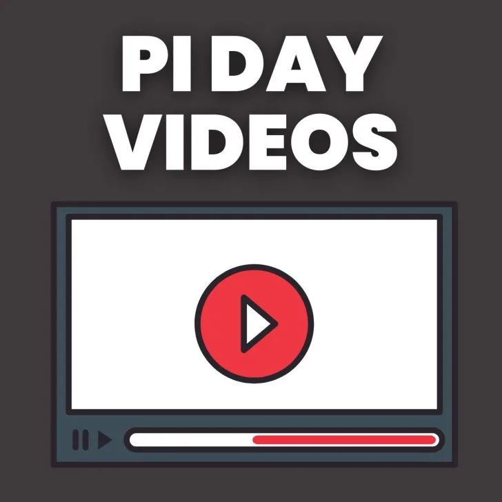 graphic of online video with text "pi day videos" 