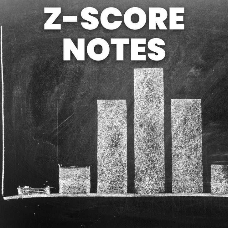 chalk drawing of histogram with text "z-score notes" 