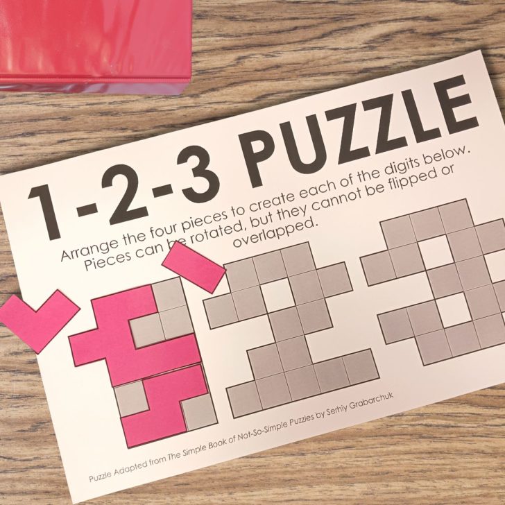 partially solved 1-2-3 puzzle
