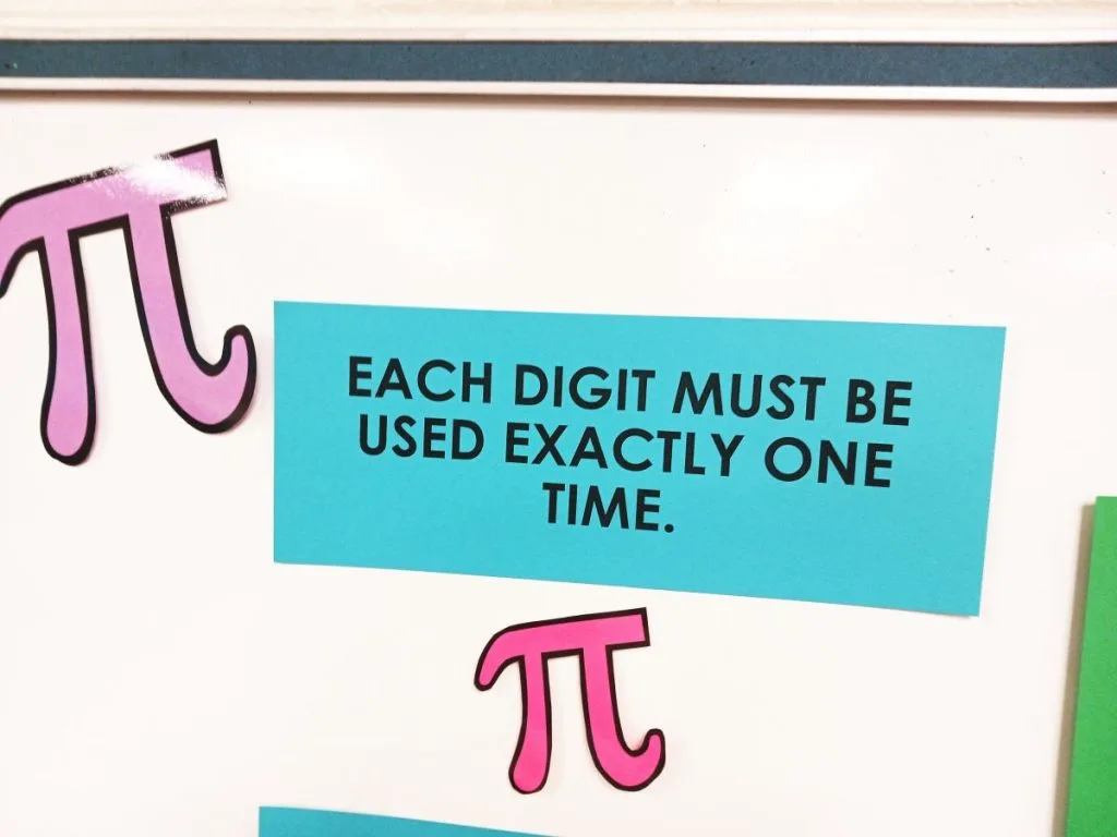 poster that reads "each digit must be used exactly one time" 