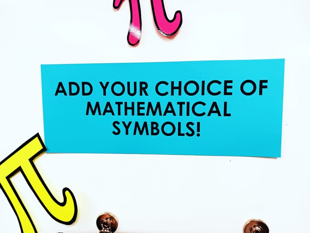 poster that reads "add your choice of mathematical symbols" 