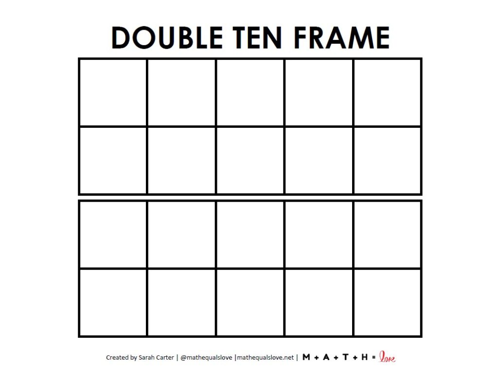 blank double ten frame template