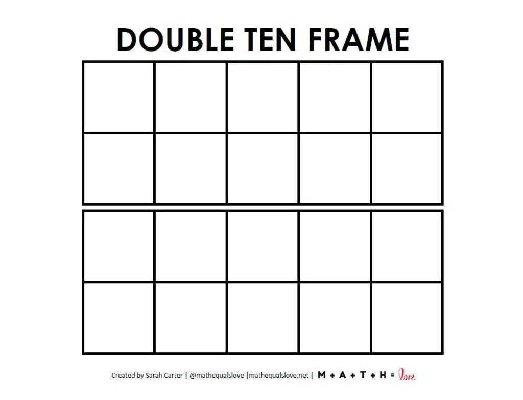 Blank Double Ten Frame Template Math Love Blank Double Ten Frame Template Math Love