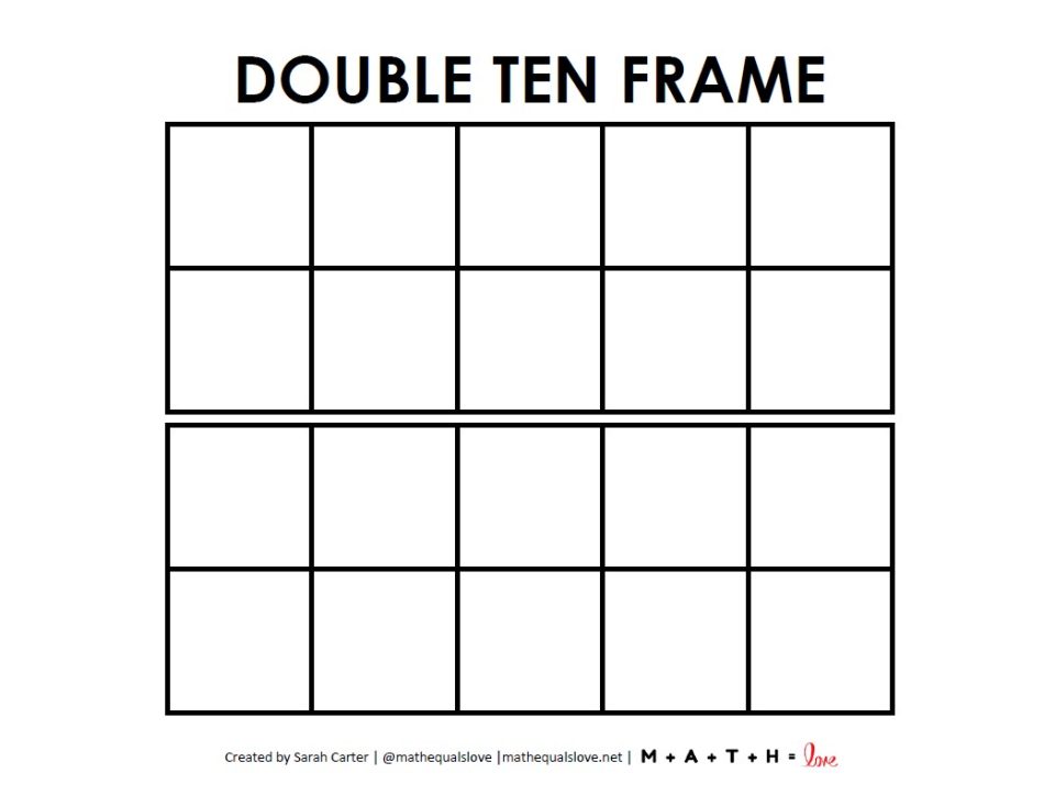 Blank Double Ten Frame Template | Math = Love