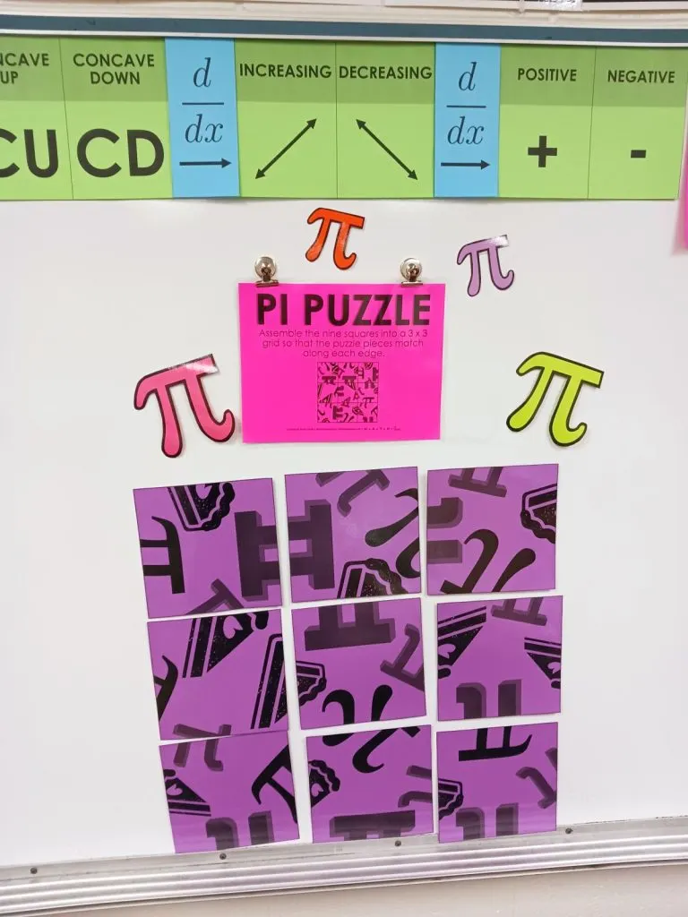 jumbo version of pi puzzle for pi day 