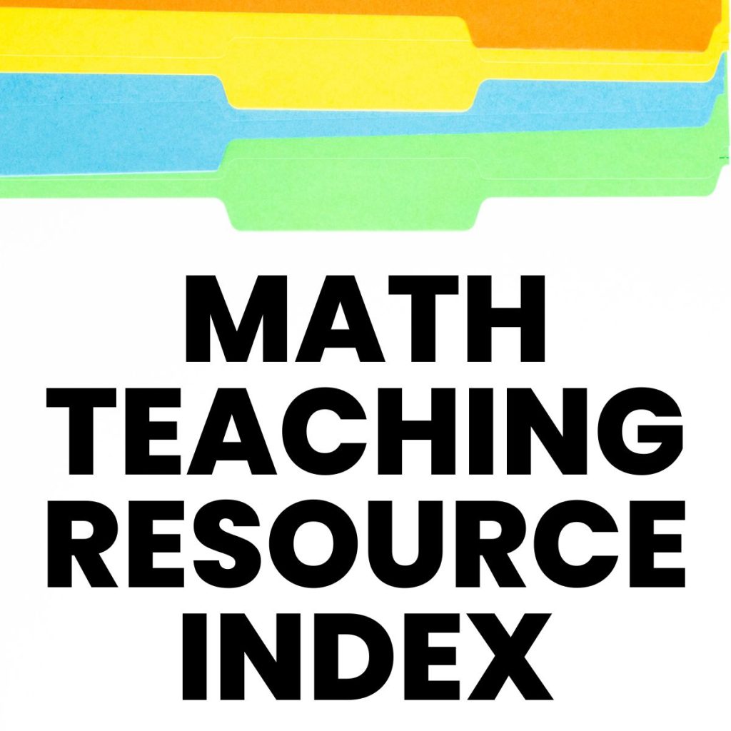 math teaching resource index 