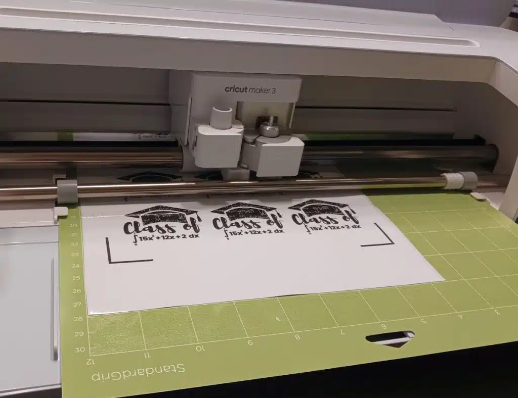 Class of 2023 Math Stickers being cut on Cricut Maker 3 Machine 