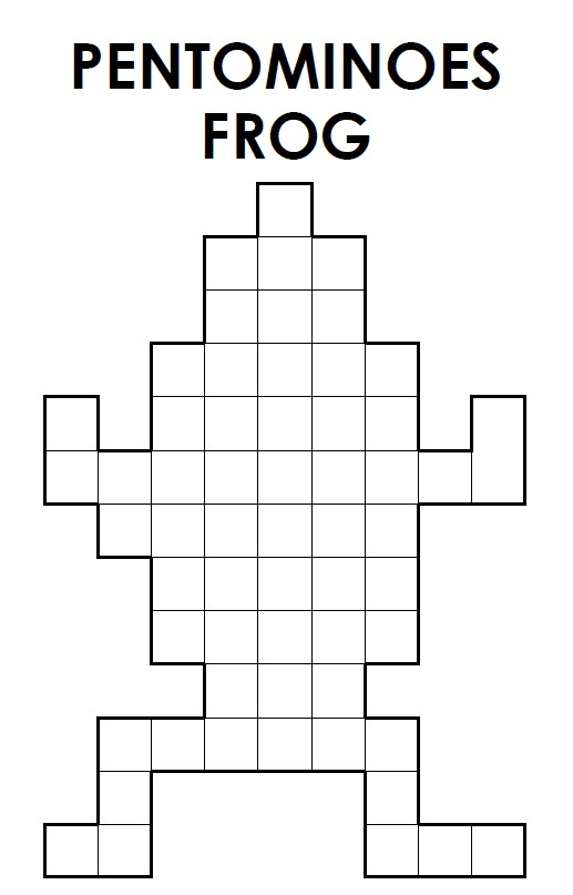 desain cetak teka-teki katak pentominoes 