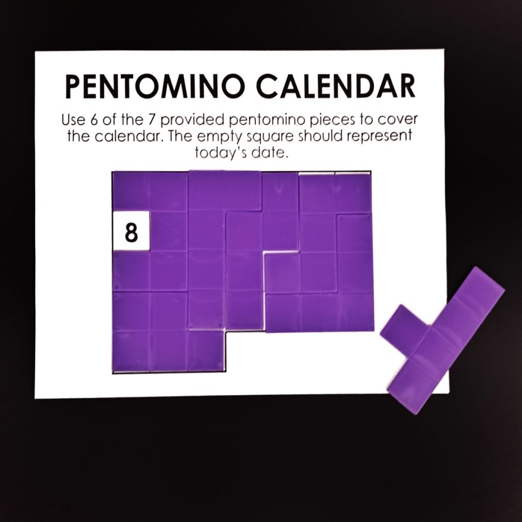 pentomino calendar puzzle solved for the 8th