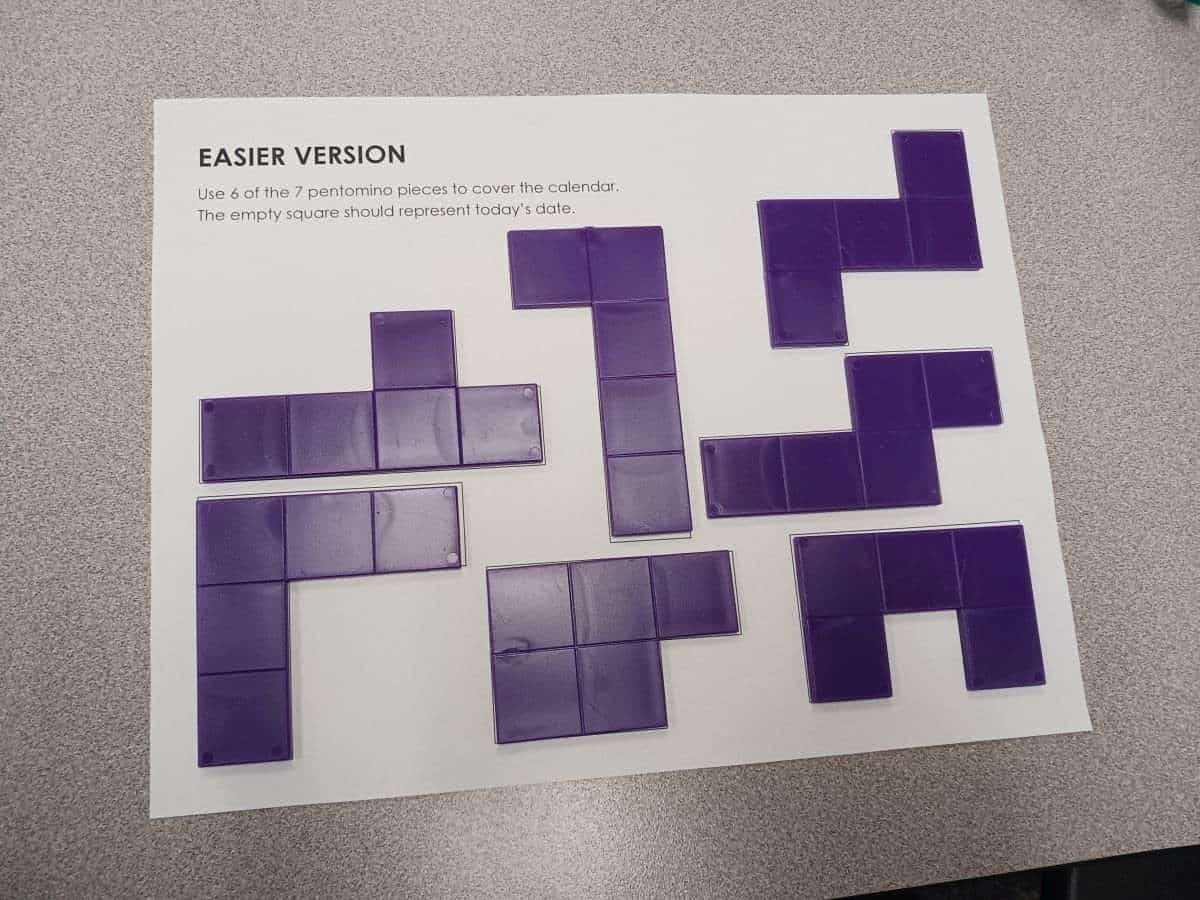 Pentomino Calendar Puzzle | Math = Love