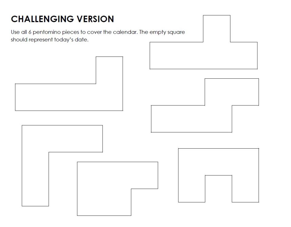 Pentomino Calendar Puzzle | Math = Love