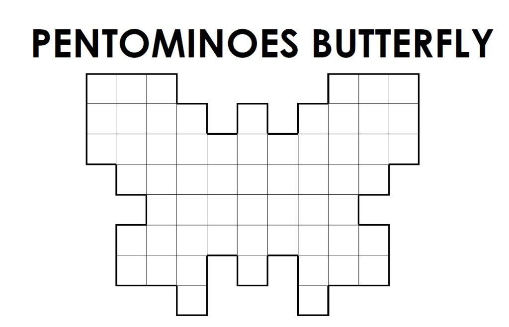 outline template of pentominoes butterfly puzzle