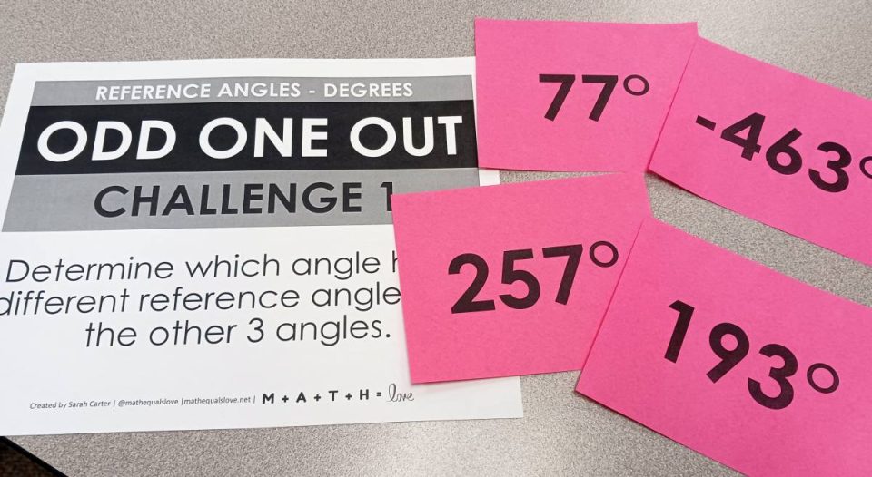 Trig Reference Angles Activity: Odd One Out | Math = Love