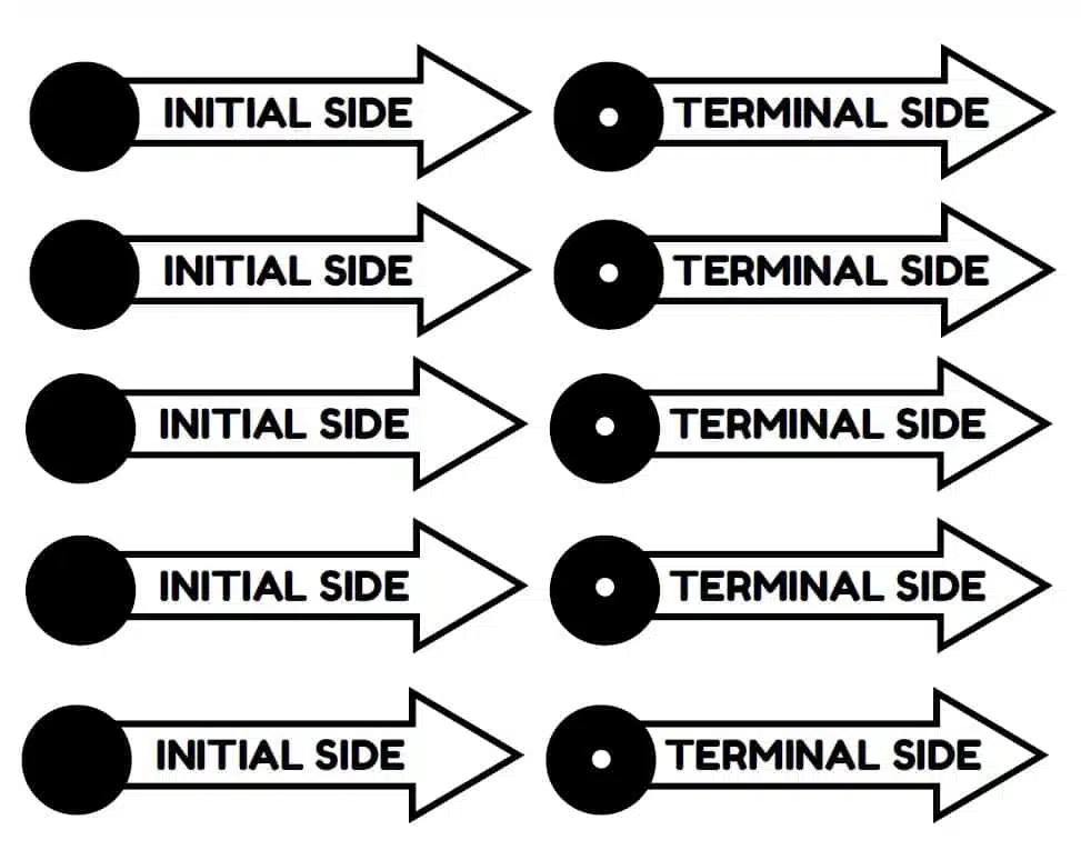 screenshot of initial side and terminal side arrows for paper plate angle spinners 