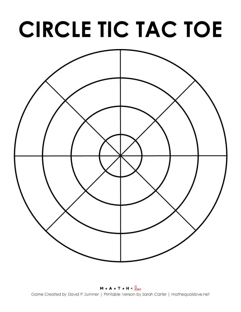 Circle Tic Tac Toe [FREE PDF TEMPLATE]