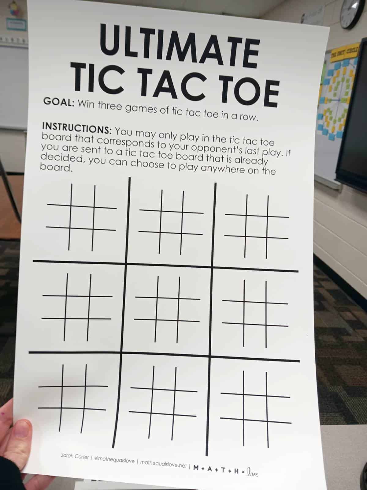 Ultimate Tic Tac Toe [FREE PRINTABLE PDF TEMPLATE]