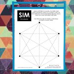 game of sim template in dry erase pocket on colored triangle background