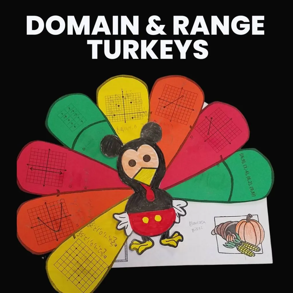 domain and range turkey activity for thanksgiving math class 