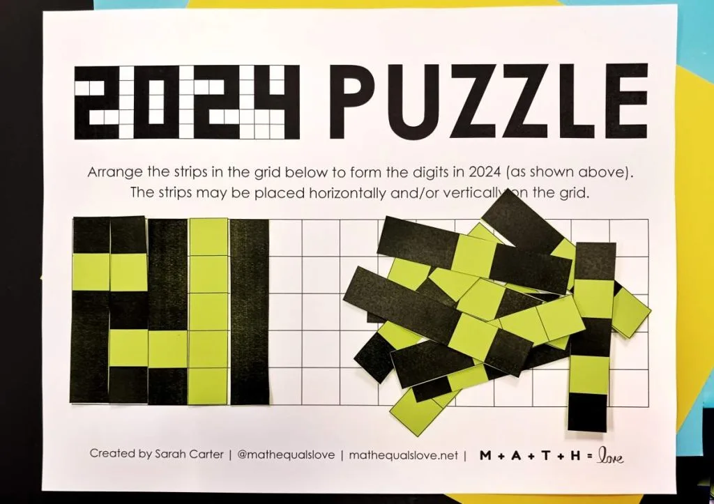 partially solved copy of advanced version of 2024 puzzle 