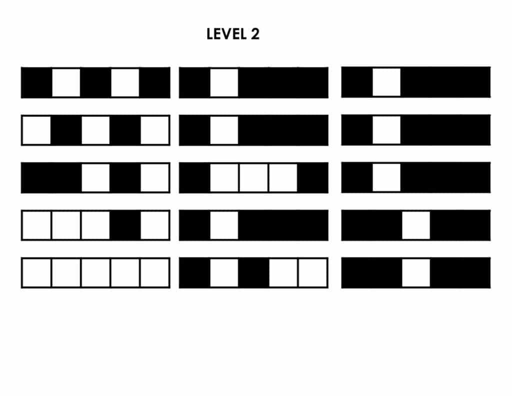 level 2 pieces for 2025 digit grid puzzle. 