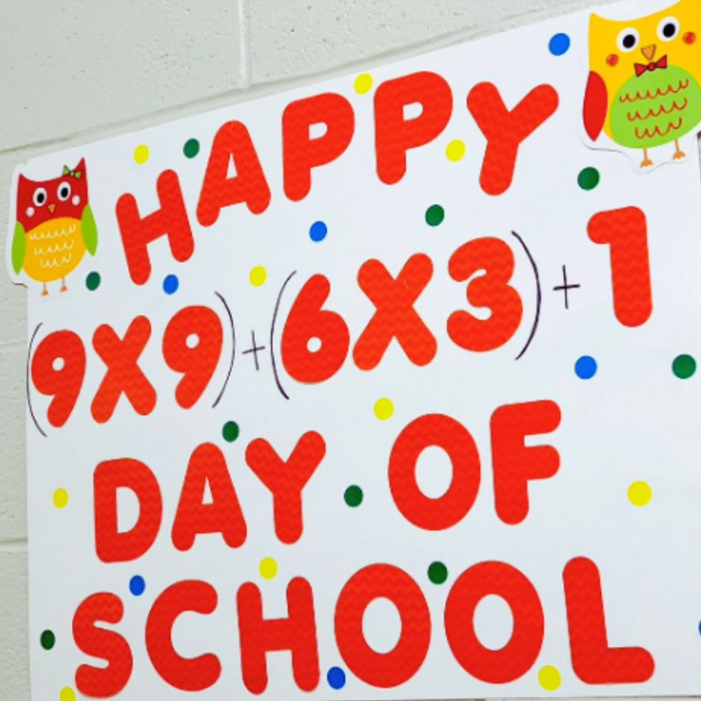 100th day of school math poster. 