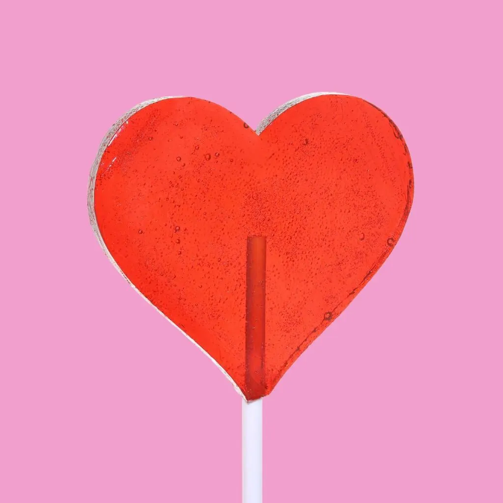 heart shaped lollipop. 