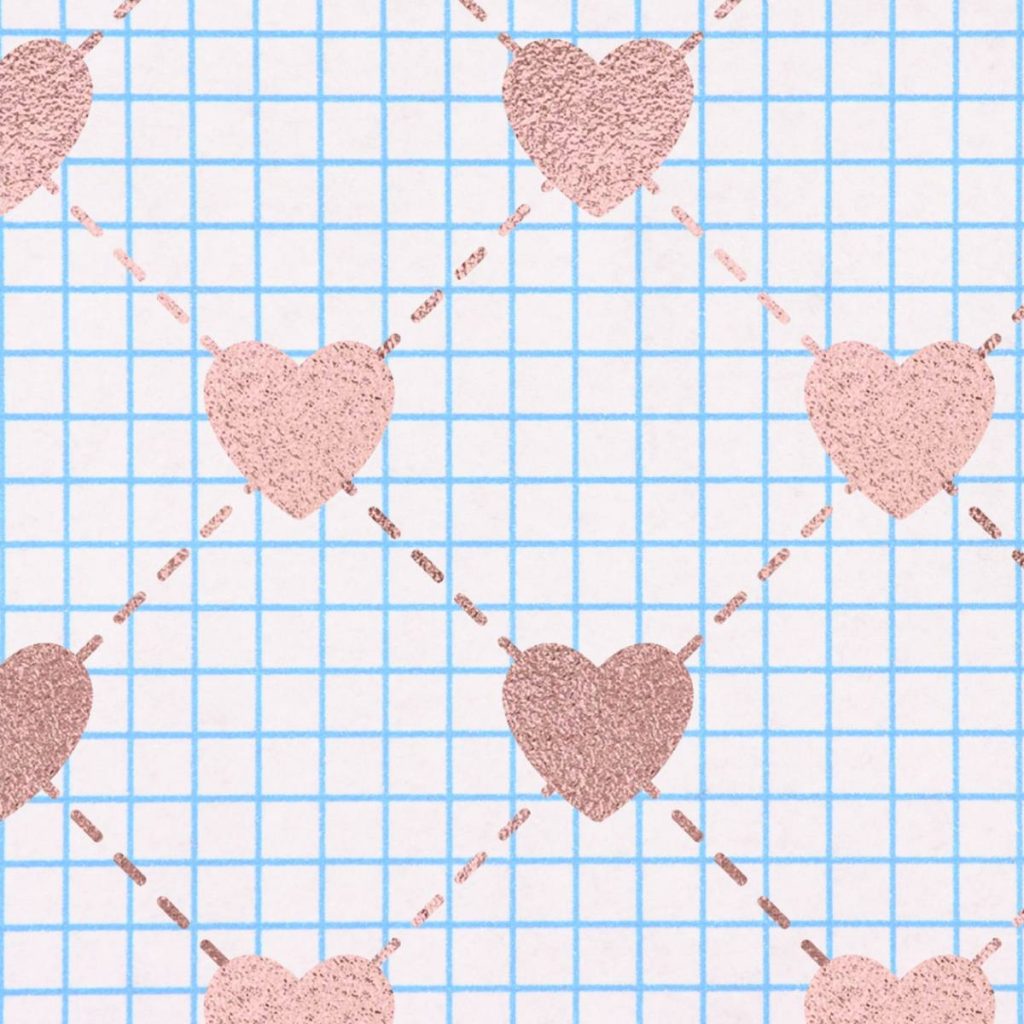 heart pattern on graph paper. 
