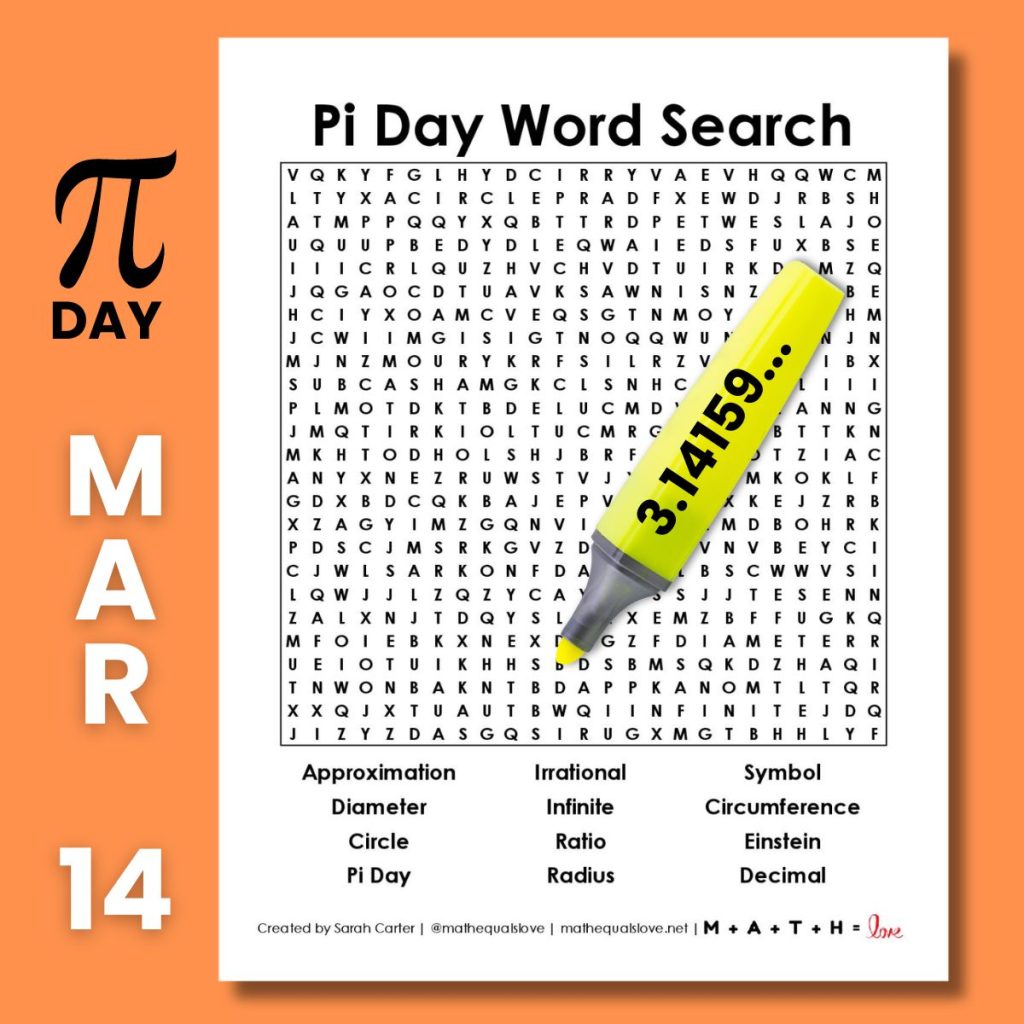 pi day word search printable pdf. 